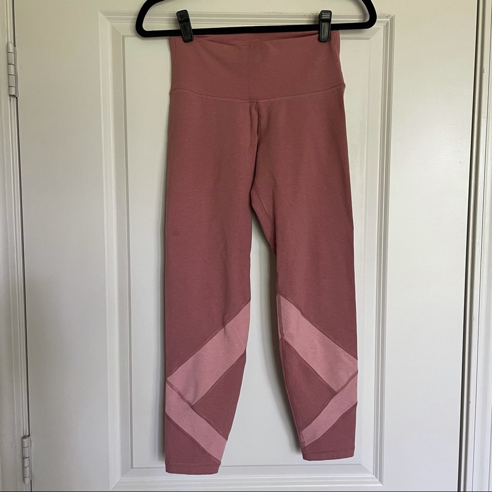 Old Navy active pink color block leggings medium